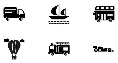 Transportation Glyph icon pictogram symbol visual illustration Setのイラスト素材