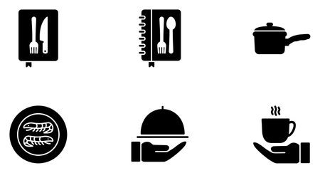 Kitchen Glyph Icon pictogram symbol visual illustration Setのイラスト素材