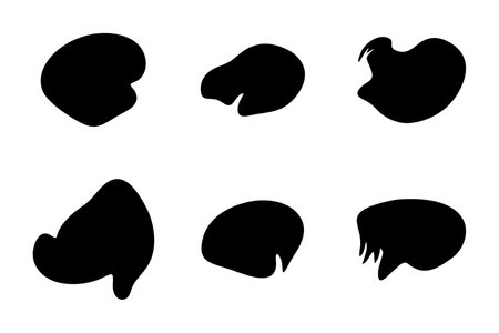 Blobs Fluid Liquid Shapes symbol visual illustration Setのイラスト素材