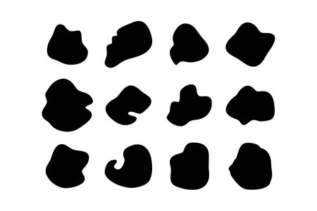Blobs Fluid Liquid Shapes symbol visual illustration Setのイラスト素材