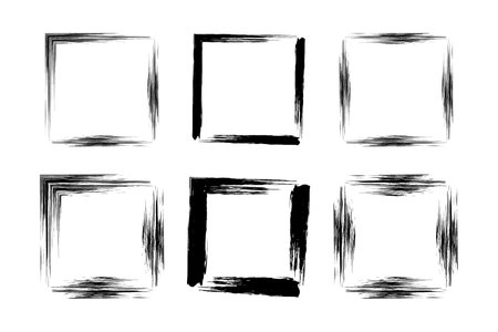 Square Shape grunge shape Brush stroke pictogram symbol visual illustration Setのイラスト素材