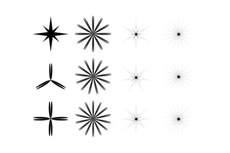Abstract Sparkle Shape Symbol Sign pictogram symbol visual illustration Setのイラスト素材