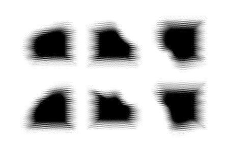 Halftone Hexagon Pattern, Reprographic Technique for Simulating Background Set Minimal Style Dynamic Wallpaperのイラスト素材