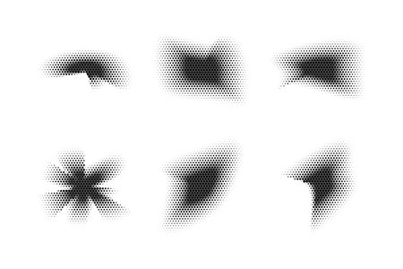 Halftone Hexagon Pattern, Reprographic Technique for Simulating Background Set Minimal Style Dynamic Wallpaperのイラスト素材