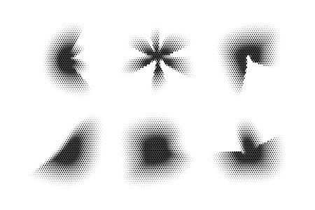 Halftone Hexagon Pattern, Reprographic Technique for Simulating Background Set Minimal Style Dynamic Wallpaperのイラスト素材