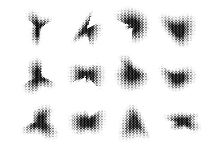 Halftone Triangle Pattern, Reprographic Technique for Simulating Background Set Minimal Style Dynamic Wallpaperのイラスト素材