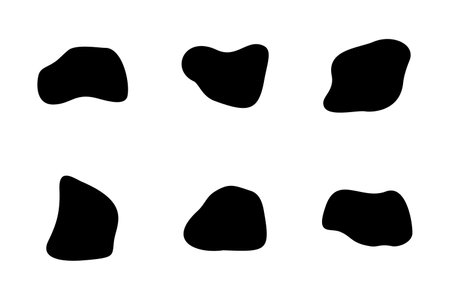 Abstract Blobs liquid and fluid shape pictogram symbol visual illustration Setのイラスト素材