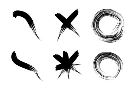 Brush Stroke Abstract Contemporary Grunge Shape Rough Ink Paintbrush Collectionのイラスト素材