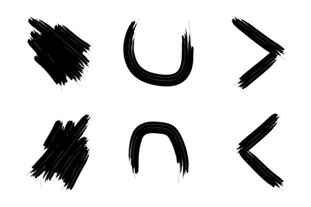 Brush Stroke Abstract Contemporary Grunge Shape Rough Ink Paintbrush Collectionのイラスト素材
