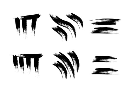 Brush Stroke Abstract Contemporary Grunge Shape Rough Ink Paintbrush Collectionのイラスト素材