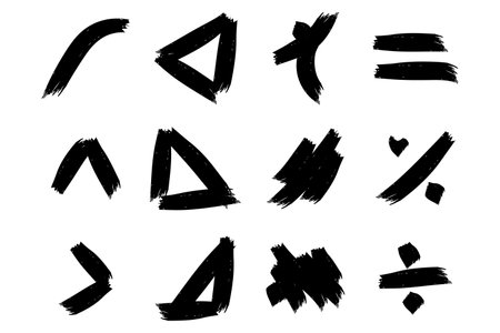 Brush Stroke Abstract Contemporary Grunge Shape Rough Ink Paintbrush Collectionのイラスト素材