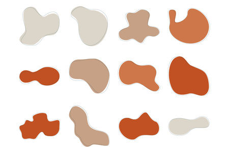 Blobs Abstract Fluid Shapes Color Full pictogram symbol visual illustration Setのイラスト素材