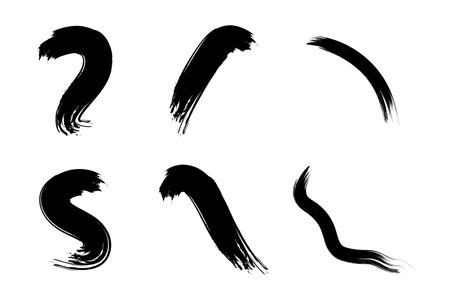 Brush Stroke Abstract Contemporary Grunge Shape Rough Ink Paintbrush Collectionのイラスト素材