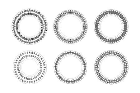 Vintage Ornamental floral Round Frame, Elements for Decorationのイラスト素材