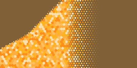 Abstract Hexagon Pattern Geometric multi Color Background, Geometric abstract wallpaper in two color Hexagons of two shades are scattered diagonally from the lower left corner to the upper right cornerのイラスト素材