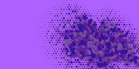 Geometric Multi size Hexagon multi Color Background, Geometric abstract wallpaper in two color Hexagons of two shades are scattered diagonally from the lower left corner to the upper right cornerのイラスト素材