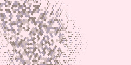 Geometric Multi size Hexagon multi Color Background, Geometric abstract wallpaper in two color Hexagons of two shades are scattered diagonally from the lower left corner to the upper right cornerのイラスト素材