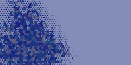 Geometric Multi size Hexagon multi Color Background, Geometric abstract wallpaper in two color Hexagons of two shades are scattered diagonally from the lower left corner to the upper right cornerのイラスト素材