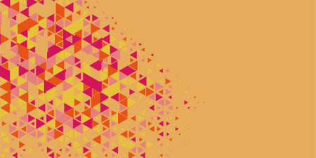 Abstract Triangle colorful background or wallpaper with polygons variety of triangular shapes and colors, triangles or concave geometrical shapes with Copy space soft colorのイラスト素材