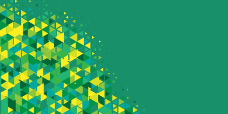 Abstract Triangle colorful background or wallpaper with polygons variety of triangular shapes and colors, triangles or concave geometrical shapes with Copy space soft colorのイラスト素材