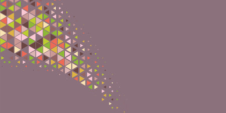 Abstract Triangle colorful background or wallpaper with polygons variety of triangular shapes and colors, triangles or concave geometrical shapes with Copy space soft colorのイラスト素材