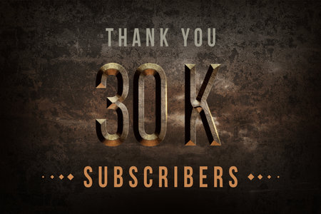 30 k subscribers celebration greeting banner with Historical Designの写真素材