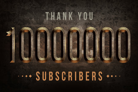 10000000 subscribers celebration greeting banner with Historical Design