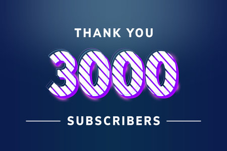 3000 subscribers celebration greeting banner with Stripe Design