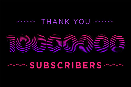 10000000 subscribers celebration greeting banner with Waves Design
