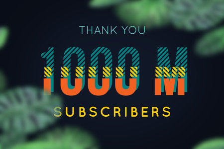 1000 Million subscribers celebration greeting banner with Strips Designの写真素材