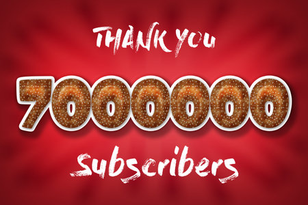 7000000 subscribers celebration greeting banner with Burger Designの写真素材