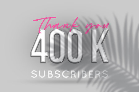 400 K  subscribers celebration greeting banner with Silver Design