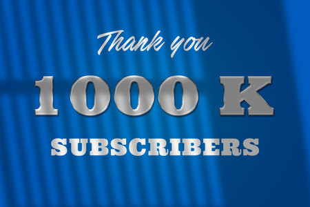 1000 K subscribers celebration greeting banner with glass Designの写真素材