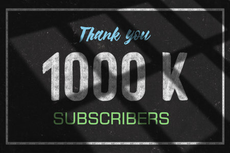 1000 K subscribers celebration greeting banner with Chalk Designの写真素材