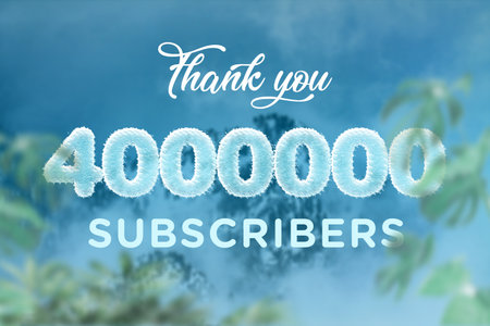 4000000 subscribers celebration greeting banner with frozen Design