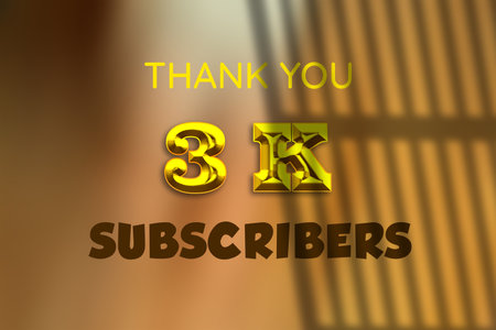 3 K  subscribers celebration greeting banner with Gold Designの写真素材