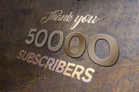 50000 subscribers celebration greeting banner with Metal Designの写真素材