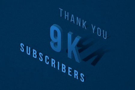 9 K  subscribers celebration greeting banner with Isomatric Designの写真素材