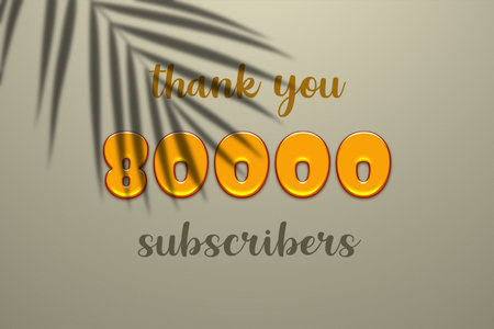 80000 subscribers celebration greeting banner with Candy Design