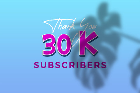 30 k subscribers celebration greeting banner with 3D Style Designの写真素材