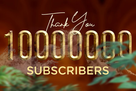 10000000 subscribers celebration greeting banner with  Old Gold Designの写真素材