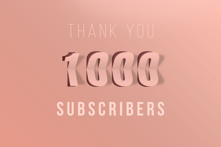 1000 subscribers celebration greeting banner with Bended Designの写真素材