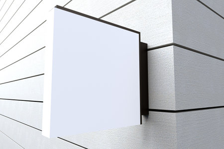 Wall Mount Sign facade Board Mockup