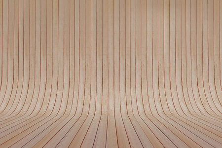 Curved Wood Parquet Hardwood backgroundの写真素材