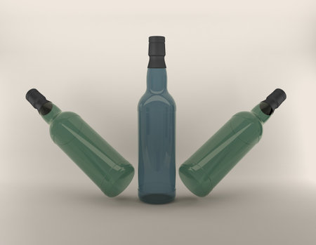 3D Rendered Bottles Mockup Templateの写真素材