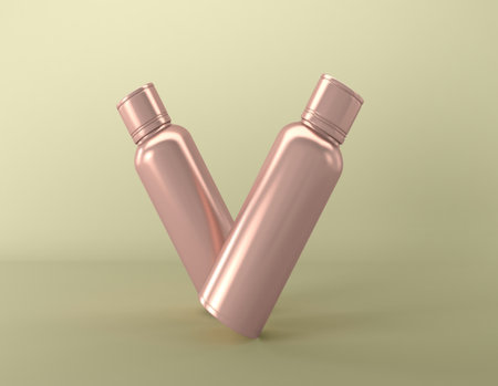 3D Rendered Bottles Mockup Templateの写真素材