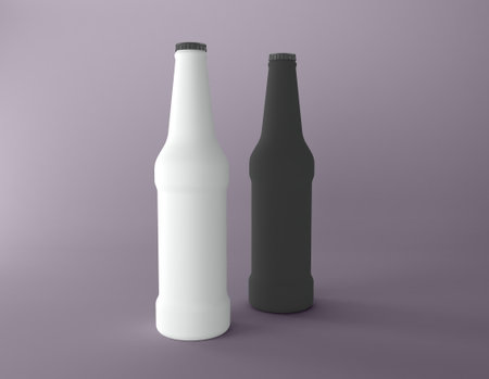 3D Rendered Bottles Mockup Templateの写真素材