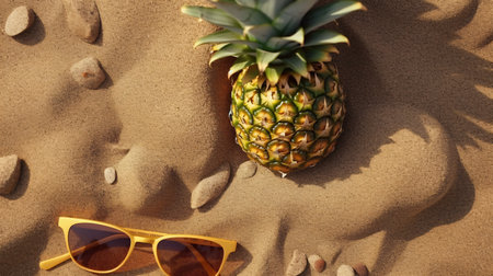 Seascape from top view Summer beach top view of soft blue ocean wave illustrationの素材