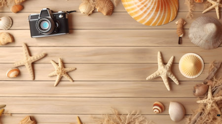 Seascape from top view Summer beach top view of soft blue ocean wave illustrationの素材