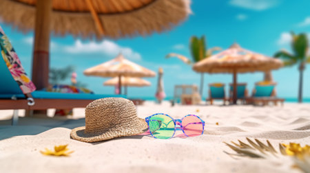 Seascape from top view Summer beach top view of soft blue ocean wave illustrationの素材